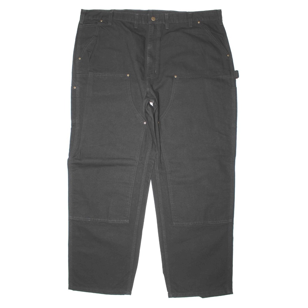 Carhartt B136 BLK Double Knee Dungaree Fit Pants Mens Tag Size 44 x 32 Waist 42"